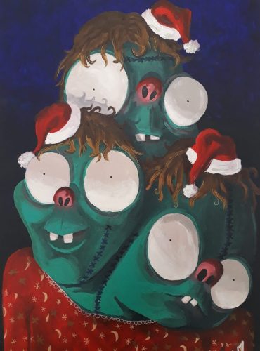 3 nuits avant noël, 46 x 33 cm, Acrylique, 2023