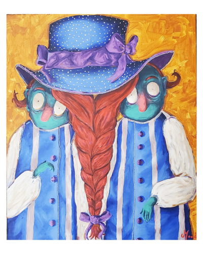 Chapeau à double fond, 55 x 46 cm, Acrylique, 2024