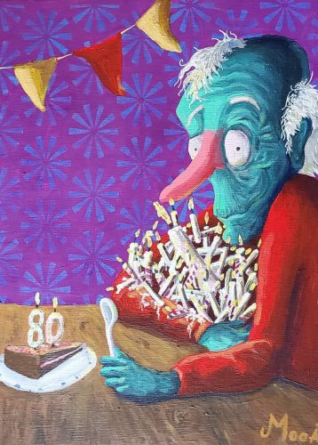 80 Printemps, 33 x 24 cm, Acrylique, 2025