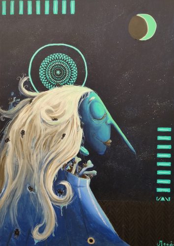 Acceptation Lunaire, 92X65 cm, Acrylique, 2025