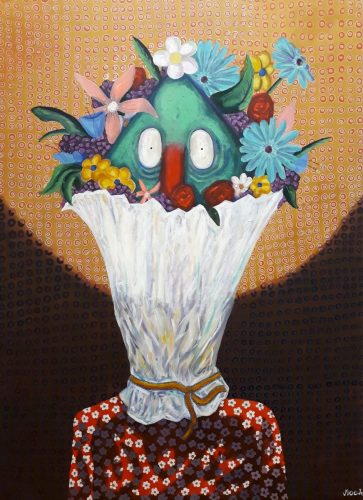 Dans la fleur de l'age, 98 x 72 cm, Acrylique, 2022