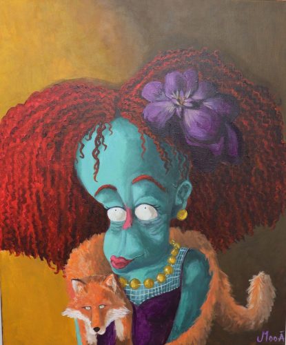 Echarpe rusée, 60 x 50 cm, Acrylique, 2022