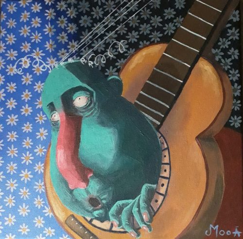 Guitare Gauche, 30 x 30 cm, Acrylique, 2022