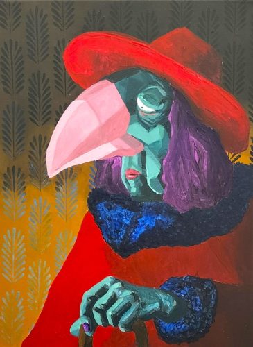 La laideur des perroquets, 35 x 27 cm, Acrylique, 2022