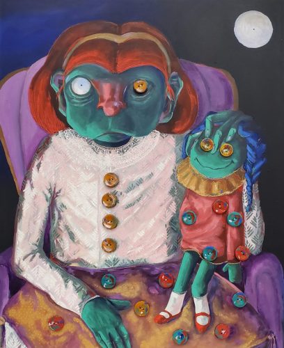 La vierge à l'enfant, 60 x 50 cm, Acrylique, 2024