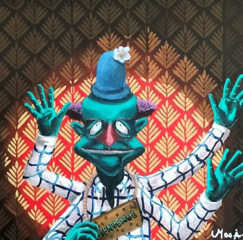 L'acceuil, 30 x 30 cm, Acrylique, 2022