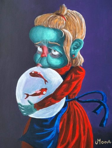 Les poissons, 40 x 30 cm, Acrylique, 2021