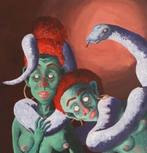 Les reptiles, 50 x 50 cm, Acrylique, 2021