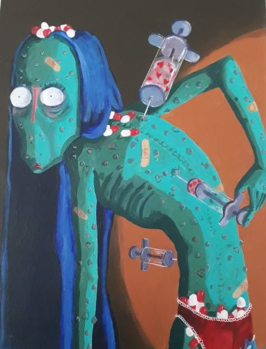 Maladie d'amour, 46 x 33 cm, Acrylique, 2022