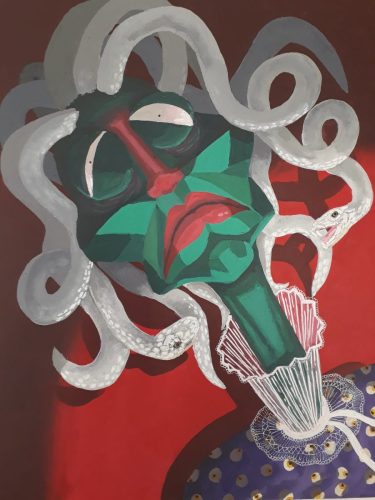 Médusa, 55 x 46 cm, Acrylique, 2023
