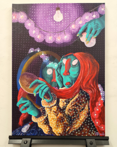 Reflet rouge, 95 x 75 cm, Acrylique, 2022