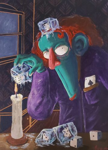 Provoques ta chance, 35 x 27,5 cm, Acrylique, 2024