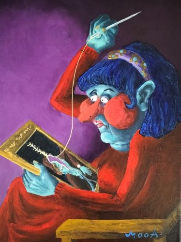 La restauratrice, 35 x 27 cm, Acrylique, 2022