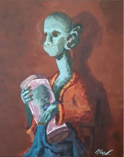 Femme enceinte, 80 x 60 cm, Acrylique, 2019