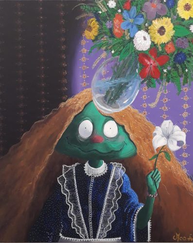 La fleuriste, 60 x 50 cm, Acrylique, 2023