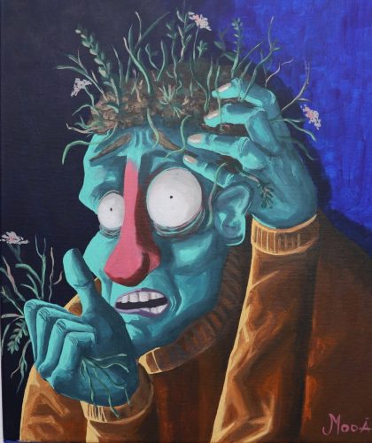 Le jardinier, 45 x 38 cm, Acrylique, 2021