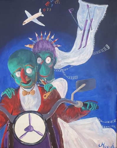 L'échappée belle, 41 x 33 cm, Acrylique, 2024