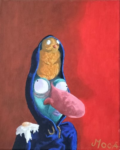 Œuf au plat, 29,5 x 24 cm, Acrylique, 2022