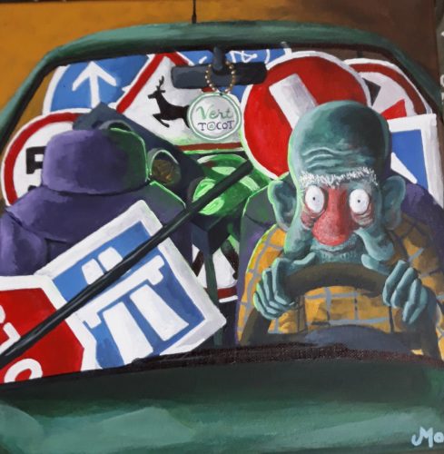 Papi-tacot, 30 x 30 cm, Acrylique, 2021