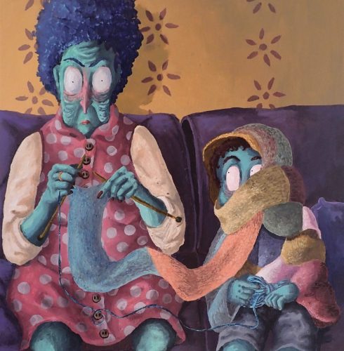 taies toi mon enfant, 46 x 38 cm, Acrylique, 2021